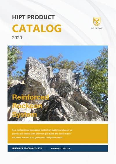 Reinforced rockcon system is used to cover large stones on the steep slope.