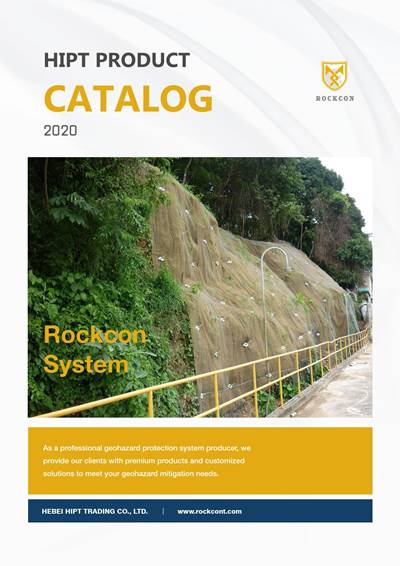 Rockcon system is firmly fixed onto the steep slope for erosion containment.